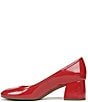 Color:Red Patent - Image 5 - Carmel Crinkle Patent Leather Block Heel Pumps