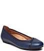 Color:Navy - Image 1 - Caroll Leather Ballet Flats