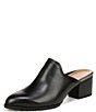 Color:Black - Image 6 - Claremont Leather Block Heel Mules