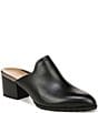 Color:Black - Image 1 - Claremont Leather Block Heel Mules