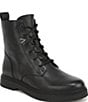 Vionic Delaney Tumbled Leather Lace Up Lug Booties - Image 1
