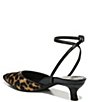 Color:Tan Leopard - Image 4 - Jacynda Leopard Print Ankle Strap Kitten Heel Pumps