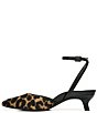 Color:Tan Leopard - Image 5 - Jacynda Leopard Print Ankle Strap Kitten Heel Pumps