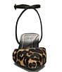 Color:Tan Leopard - Image 6 - Jacynda Leopard Print Ankle Strap Kitten Heel Pumps