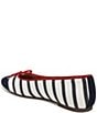 Color:Navy/White - Image 4 - Klara Bow Detail Stripe Ballet Flats