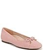Color:Light Pink - Image 1 - Klara Bow Detail Suede Ballet Flats