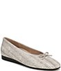 Vionic Larissa Python Print Leather Bow Detail Ballet Flats - Image 1