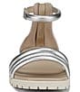 Color:Silver Metallic - Image 6 - Laurel Leather Ankle Strap Banded Sandals