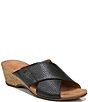 Color:Black - Image 1 - Leticia Leather Cross Band Sandals