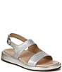 Color:Silver - Image 1 - Madera Leather Slingback Platform Sandals