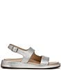 Color:Silver - Image 2 - Madera Leather Slingback Platform Sandals