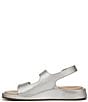 Color:Silver - Image 5 - Madera Leather Slingback Platform Sandals