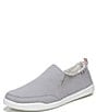 Color:Light Grey - Image 6 - Malibu Canvas Frayed Washable Slip-On Sneakers