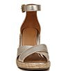Color:Gold Metallic - Image 6 - Marina Leather Platform Wedge Sandals
