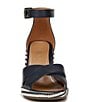 Color:Navy Stripe - Image 5 - Marina Leather Striped Jute Wedge Sandals