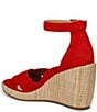 Color:Red - Image 4 - Marina Suede Platform Wedge Sandals