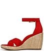 Color:Red - Image 5 - Marina Suede Platform Wedge Sandals