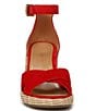Color:Red - Image 6 - Marina Suede Platform Wedge Sandals