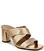 Color:Gold - Image 1 - Merlot Metallic Leather Banded Sandals