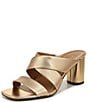Color:Gold - Image 6 - Merlot Metallic Leather Banded Sandals