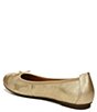 Color:Gold Metallic - Image 4 - Minna Snake Print Metallic Leather Bow Ballerina Slip-Ons
