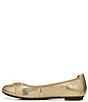 Color:Gold Metallic - Image 5 - Minna Snake Print Metallic Leather Bow Ballerina Slip-Ons