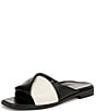 Color:Black/Cream - Image 6 - Miramar Leather Colorblock Slides