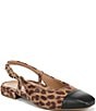 Vionic Petaluma Leopard Print Suede Slingback Cap Toe Flats - Image 1