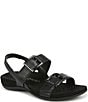 Vionic Reese Leather Buckle Hardware Hook-and-Loop Banded Slingback Sandals - Image 1
