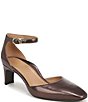 Vionic Scarlett Metallic Leather Ankle Strap Dress Pumps - Image 1