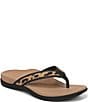 Vionic Tide II Leopard Print Suede and Leather Thong Sandals - Image 1