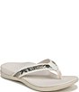 Vionic Tide II Snake Print Embossed Leather Thong Sandals - Image 1