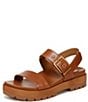 Color:Tan - Image 5 - Torrance Leather Lug Sole Platform Sandals