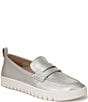 Color:Silver Metallic - Image 1 - Uptown Leather Packable Travel Penny Loafers