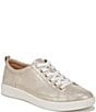 Color:Gold Metallic - Image 1 - Winny Leather Detail Lace-Up Sneakers