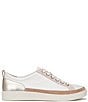 Color:White/Gold - Image 2 - Winny Leather and Suede Colorblock Sneakers