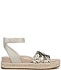 Vionic Yucca Embossed Snake Print Leather Ankle Wrap Platform Espadrille Sandals - Image 2