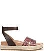 Vionic Yucca Embossed Snake Print Leather Ankle Wrap Platform Espadrille Sandals - Image 3