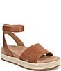 Vionic Yucca Suede Ankle Wrap Platform Espadrille Sandals - Image 1