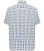 Visconti Big & Tall Retro Print Stretch Short Sleeve Woven Shirt, Color:Grey - Image 2
