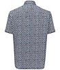 Visconti Big & Tall Skulls Print Stretch Short Sleeve Woven Shirt, Color:Indigo - Image 2