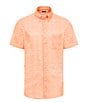 Visconti Big & Tall Textured Stretch Short Sleeve Woven Shirt, Color:Melon - Image 1
