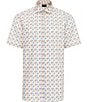 Visconti Multi Circle Print Stretch Short Sleeve Woven Shirt, Color:Multi - Image 1