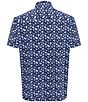Visconti Puzzle Print Stretch Short Sleeve Woven Shirt, Color:Royal - Image 2
