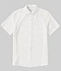 Color:White - Image 1 - Solid Seersucker Short Sleeve Woven Shirt