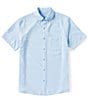 Color:Sky Blue - Image 1 - Solid Seersucker Short Sleeve Woven Shirt
