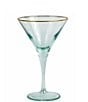 Color:Green - Image 1 - Viva by VIETRI Gold Rimmed Rainbow Martini Glass