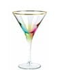 Color:Multi - Image 1 - Viva by VIETRI Rainbow Multi Gold Rimmed Martini Glass