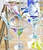 Color:Multi - Image 2 - Viva by VIETRI Rainbow Multi Gold Rimmed Martini Glass