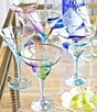 VIETRI Viva by VIETRI Rainbow Multi Gold Rimmed Martini Glass, Color:Multi - Image 2
